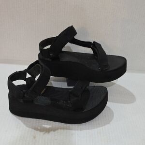 Teva Black Platform Sandals for Women
